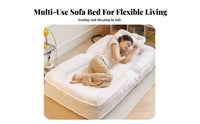 Adjustable Backrest transformable Futon Bed Multi-Functional Single Fold-outward Lounger Space-Saving Floor Sofa Wide Design for Students, Apartment Dwellers, Adults, Living Room, Small Apartments, Bedroom