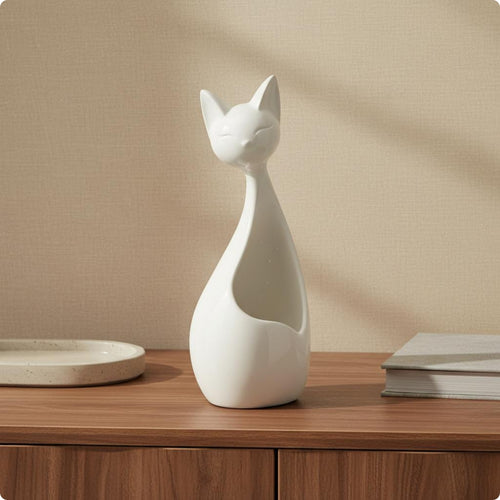 Desktop Feline Decor Rounded Base Home Decoration Modern