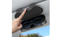 Double-ClipClip Car Sunglasses Case with Inner Soft, Fleece-Like Fabric Lining Scratch-Resistant Car Visor Glasses Case Safeguarding Vehicle Visor Accessories Organizer Box Easy to Install for Drivers, Commuters