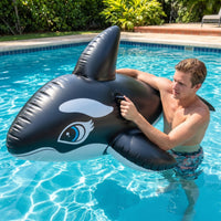 Inflatable Whale Seat Inflatable Giant Inflatable Whale Heavy-Duty Pool Seat with Handle Stable for Beach