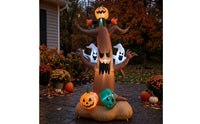 Lighted Inflatable Tree with Pumpkin Head Outdoor Halloween Inflatable Decoration Bright Spooky Tree with Pumpkin Ghost Sturdy for Yard