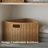 Corner Lidded Basket Space-Saving Household Storage With Handles for Homeowners