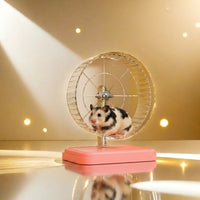 Hamster Running Wheel with 20cm Transparent Wheel with Metal Stand, Silent Exercise Wheel for Hamsters, Quiet Small Pet Exercise for Mice Gerbils