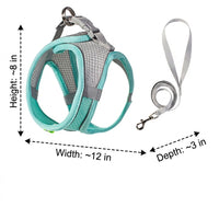 Dog Harness and Cat Harness with Dog Leash and Cat Leash Set, Nylon Vest Style Comfort No Pull Reflective Harness for Training Small Pets Outdoor