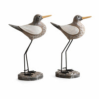 2 Pieces Bird Figurine with Base Nature-Inspired Sculpture Earthy for Tabletop