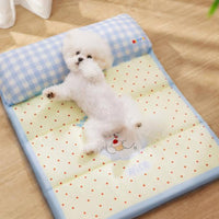 Foldable Pet Mat with Pillow Easy to Clean Waterproof Dog Sleeping Pad for Dogs