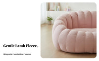 Pumpkin-Shaped Chair with Footstool Skingentle Pumpkin-Shaped Seat Thickly Padded Lightweight for Adults, Teens, Perusing Nook
