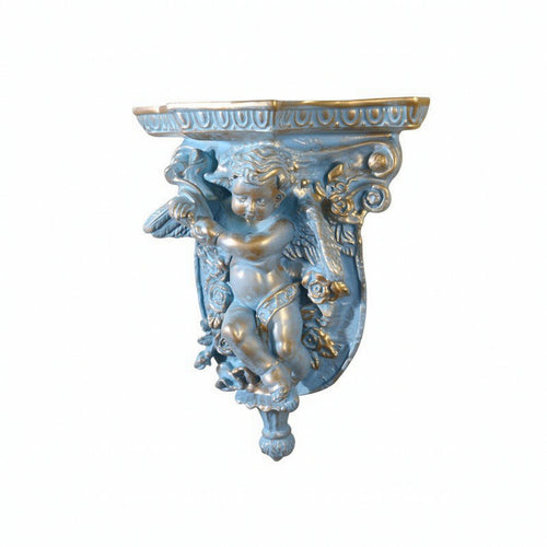 Cherub Wall Shelf Ornate Baroque Wall Shelf Sculptural for Hallway, Bedroom