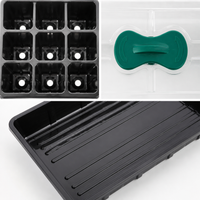24-Cell Seedling Tray, Propagation Tray with Clear Dome & Adjustable Vent, Reusable Germination Tray for Home Gardeners, Black