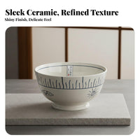 Japanese Ceramic Ramen Bowl, Hand-Painted Tableware Set, Minimalist Plate, Creative Dinnerware For Home & Restaurant