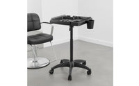 Hairdressing Tool Cart Stable Base Rolling Stylist Tray Stand 360° Rotation Wheels Adjustable Height Salon Trolley for Barbershop, Spa