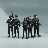 5 Pieces Hand-Painted Police Officer Miniature Figure Miniature Police Figures Detailed Diorama Figure Realistic for Collectors