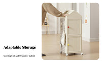 Multi-Tier Rack on casters Foldable Household Storage Installationwithout cost