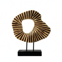 Resin Loop Sculpture Carved Statue with Black Base Vintage-Inspired for Office