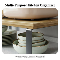 Space Saving Kitchen Counter Shelf Multifunctional Stackable Kitchen Shelf Easy Assembly for Homeowners, Office Workers, Pantry, Bathroom