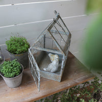 Vintage Iron and Glass Greenhouse Flower Pot