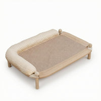 Bolstered Cat Bed Cushioned Bolsters Woven Cat Bed Breathable Pet Resting Furniture