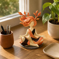 Meditation Deity Statue Faceless Meditating Deity Figurine Mudra-Like Hands