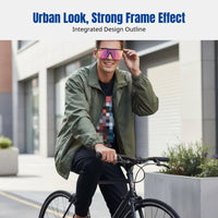Oversized Grunge Sunglasses, Full Frame, Stylish, Outdoor Cycling, Streetwear