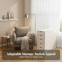 Wheeled Utility Cart with Drawer Adjustable Shelf Office Cabinet for Under Desk