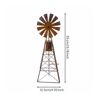 Windmills Statue Metal Farmhouse Windmills Decor Desktop Garden Statue