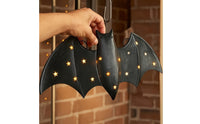 Light-up Nocturnal Creature Decoration with LED Glowing Nocturnal Creature Wall Decor Spooky Lighted Bats Silhouette for Party Backdrop, Front Porch, Entryway