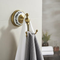 Antique Brass Coat Hook Bathroom Friendly Vintage Double Hook Rustic Look