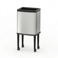 Wheeled Trash Can Slim Wastebasket Space-Saving for Kitchen, Living Room