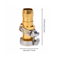 Hose Splicer with Clamps Metal Hose Repair Connector Rustproof for Homeowners