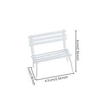 Slatted Metal Bench Tabletop Miniature Decor Compact Size