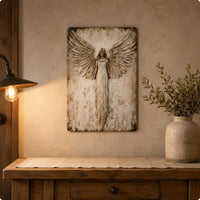 Protective Angel Wall Art Weathered Rustic Protective Angel Sign Ready to Hang