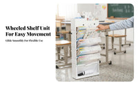 Rolling Desk-Side Book organizer Foldable book organizer Space Saving for Office Workers