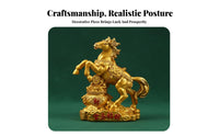 Ideal Gift Feng Shui Horse Ornament Intricate Details Wealth Horse Figurine Creative Design Fade-Resistant for New Homeowners, Business Owners, Home Decorators, Living Room, Entrance Hall, Entryway, TV Stand