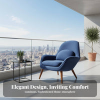 Highspine accent Chair Nordic design Upholstered Armchair Minimalist Comfortable for Living Room, Bedroom, Balcony