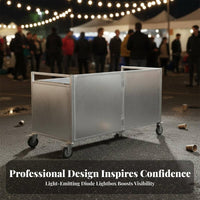 Portable Dining Cart Multi-Functional Movable Concession Stand Stall Large Storage Meal Space Service Cart with Wheels for Street Vendors, Market