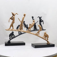Abstract Human Figure Sculpture Painted Finish House Decoration for Bedroom