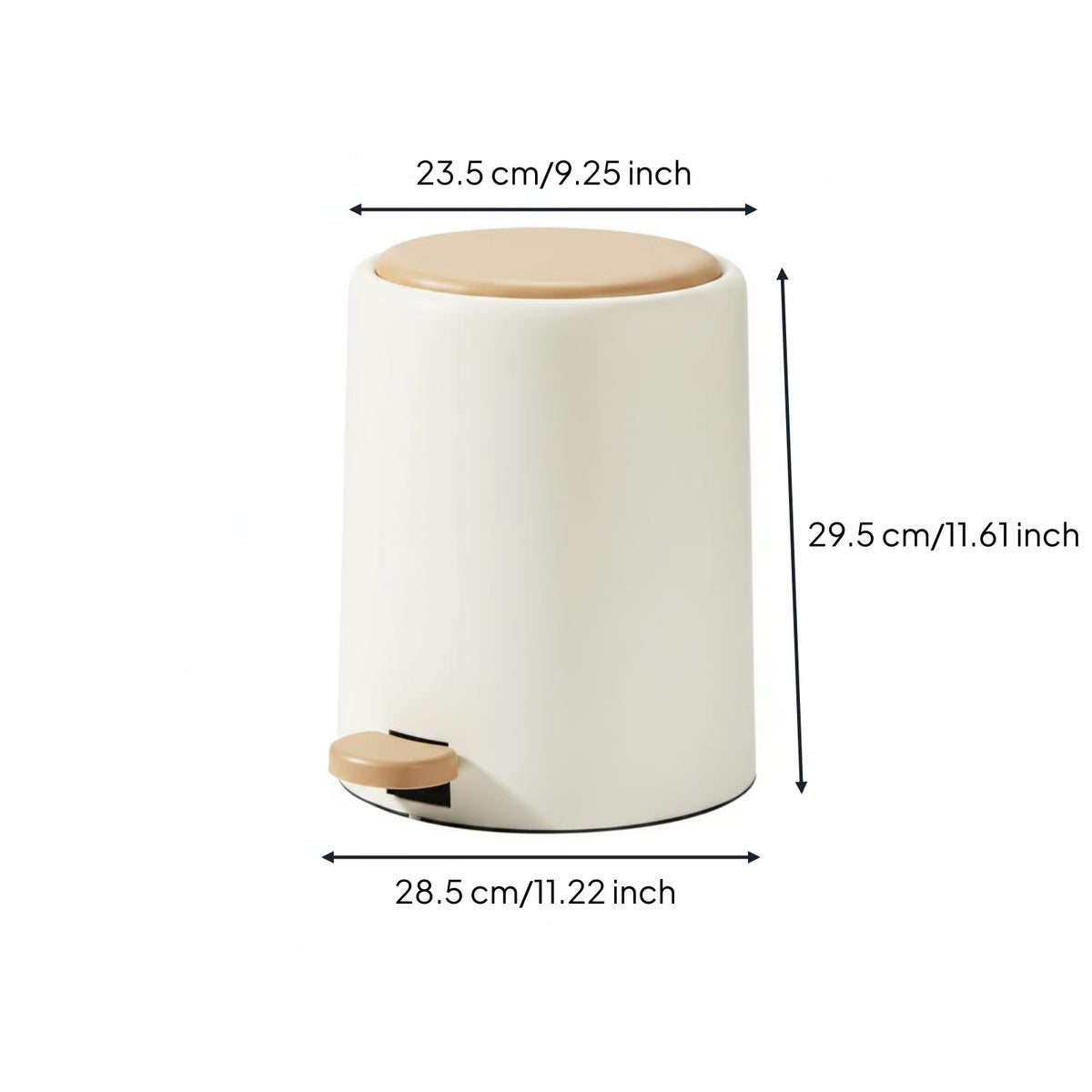 Foot Pedal Bin Compact Size Pedal Trash Can Silent Lidded Trash Can Bedroom