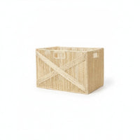 Storage Basket with Handles Rectangular Woven Storage Bin Open-Top for Closet