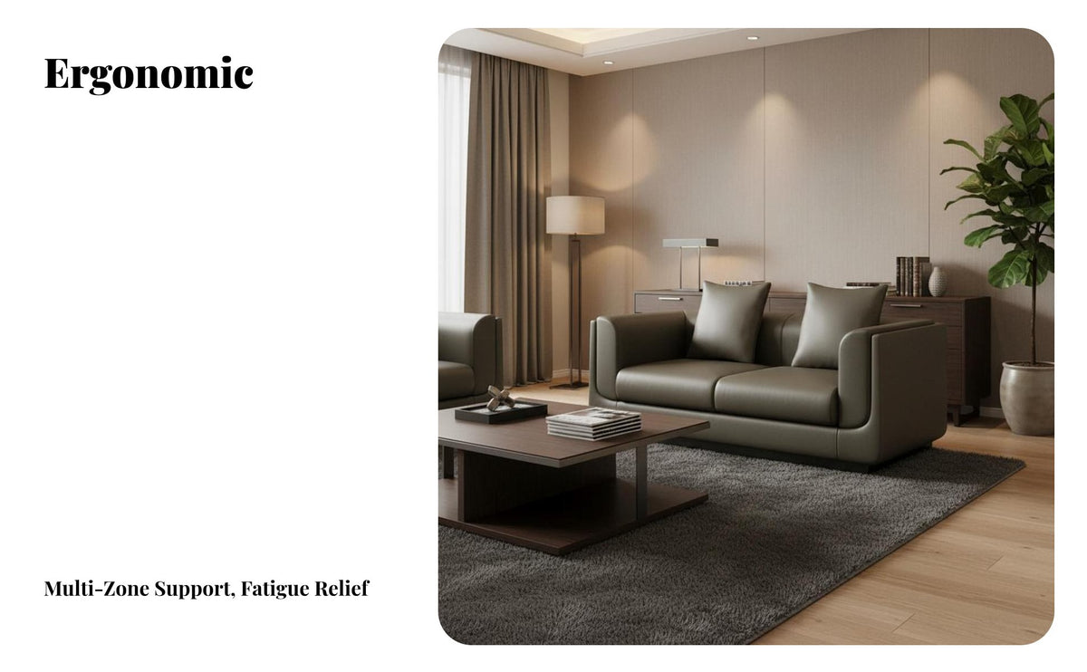 Leather Couch and Table set Italian design Upholstered Furniture set managerial Design Reception Seating for Business managerials, Meeting Room