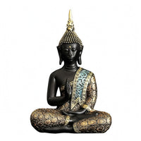 Meditation Buddha Figurine Textured Headpiece Meditating Buddha Figurine Gift