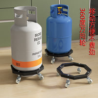 Octagonal Gas Cylinder Mobile Base with 60° Swivel Casters and Brakes