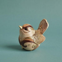 Vintage Chinese-Inspired Bird Ornament Textured Finish Tabletop Bird Ornament