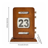 Retro Perpetual Calendar Easy to Read Home Decor Handmade Look for Office