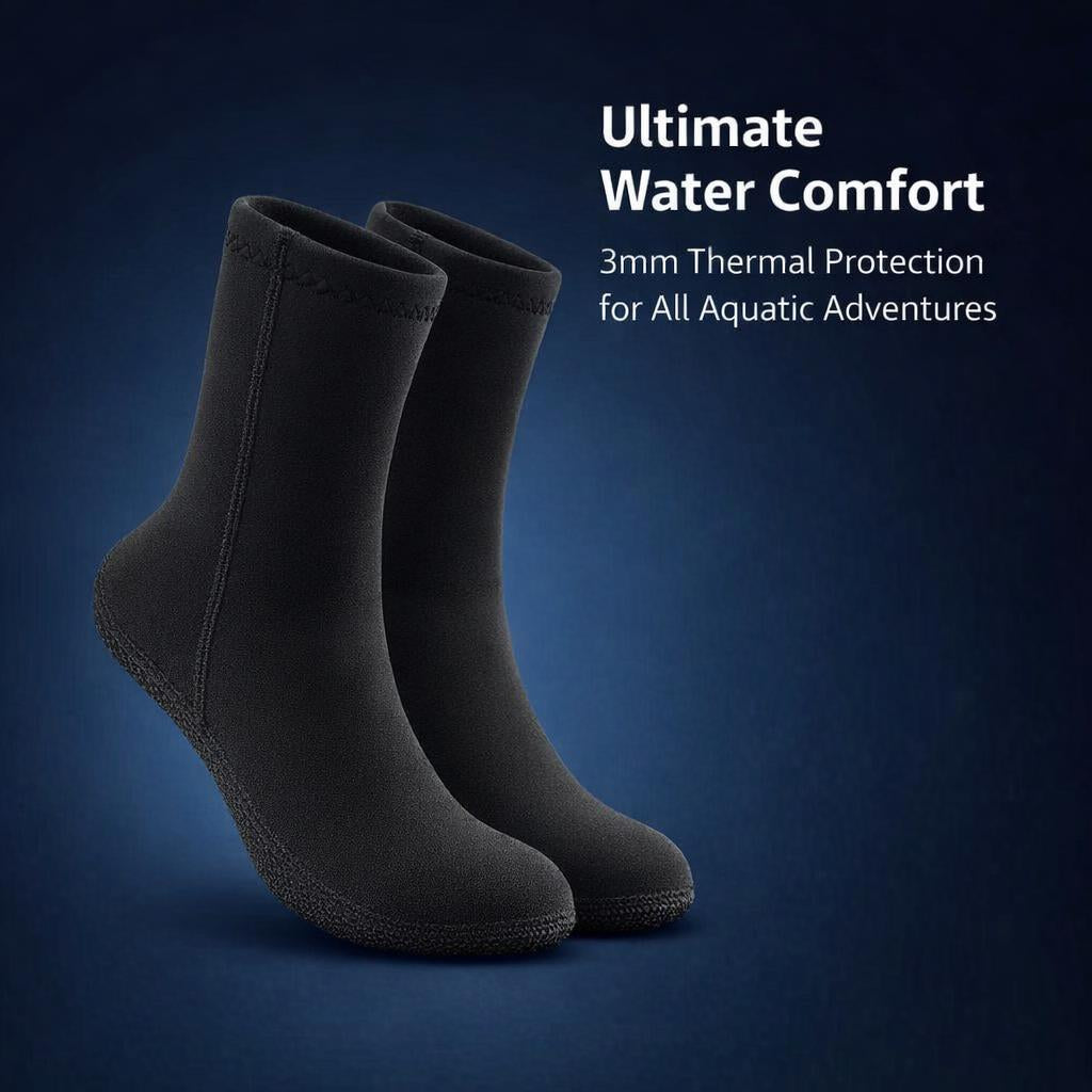 3mm Neoprene Wetsuit Socks Thermal Anti-Slip Diving Socks for Cold Water Swimming Snorkeling Kayaking Men Women