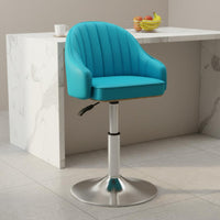 Ergonomic Backrest Adjustable Swivel Bar Stool Wear-Resistant Upholstery Modern Pedestal Bar Stool Built-in Footrest Upholstered Counter Chair with Back for Reception Desk, Kitchen Island