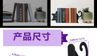 Cute Black Cat Shaped Iron Bookend, Creative Cartoon Bookend for Desk Storage