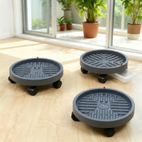 Plant Trolley with Water Collection Tray, Round Plant Pot Base and Tray, Floor Standing Pot Mover with Casters for Indoor Use