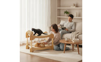 Double-Layer Cat Bed Scratch-Resistant 2-Tier Cat Hammock Woven Furniture for Cats, Kittens, Living Room, Bedroom