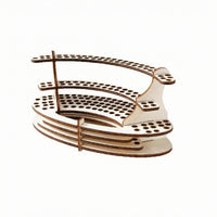 Wood Brush Rack Curved Perforated Tier Rack Handmade
