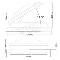 RV Trailer Ventilation Cover Base with Motor, Exhaust Fan for Camper, Travel Trailer